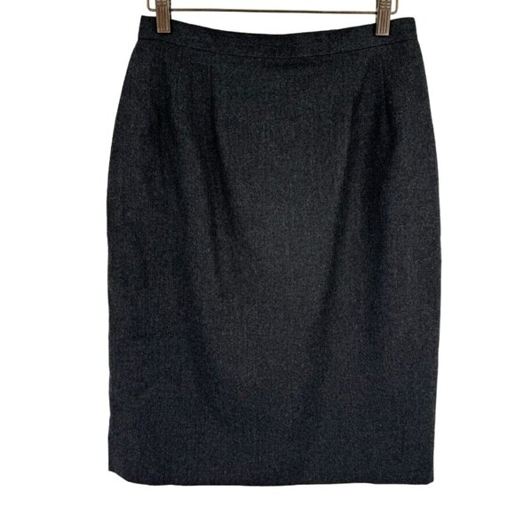 Talbots Womens Charcoal Pencil Skirt Size 10 100% Pure Wool pockets lined - Picture 1 of 8